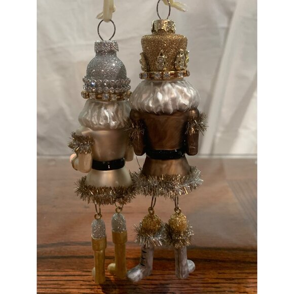 Nutcracker Mini Sparkle Blown Glass Ornaments Set Of 2 By DEMDACO NWT - Picture 2 of 6